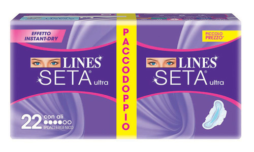 LINES SETA ULTRA ASSORBENTE CON ALI 22 PEZZI - latuafarmacia.org