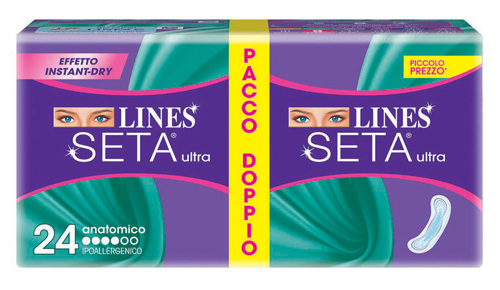 LINES SETA ULTRA ASSORBENTE ANATOMICO 24 PEZZI - latuafarmacia.org