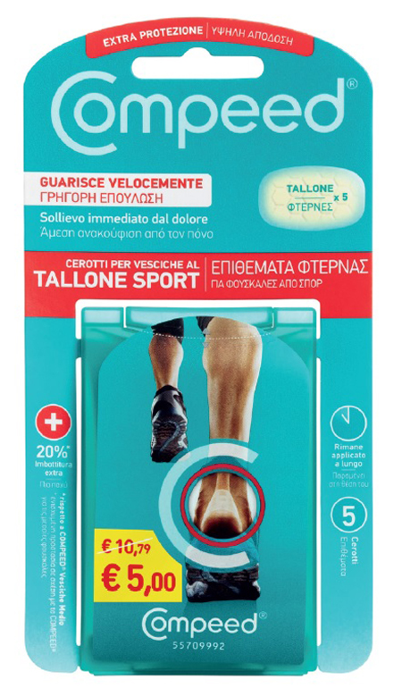 COMPEED CEROTTI PER VESCICHE AL TALLONE SPORT 5 PEZZI PROMO 5 EURO - latuafarmacia.org