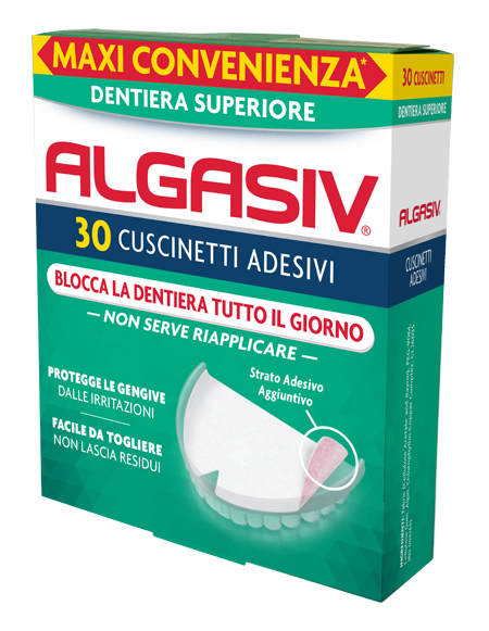ALGASIV ADESIVO PER PROTESI DENTARIA SUPERIORE 30 PEZZI - latuafarmacia.org