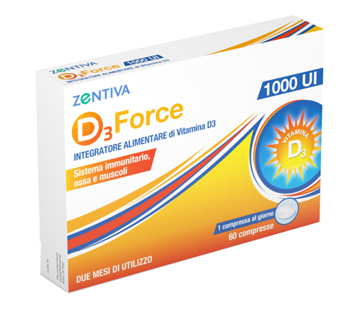 D3 FORCE ZENTIVA 1000UI 60 COMPRESSE - latuafarmacia.org