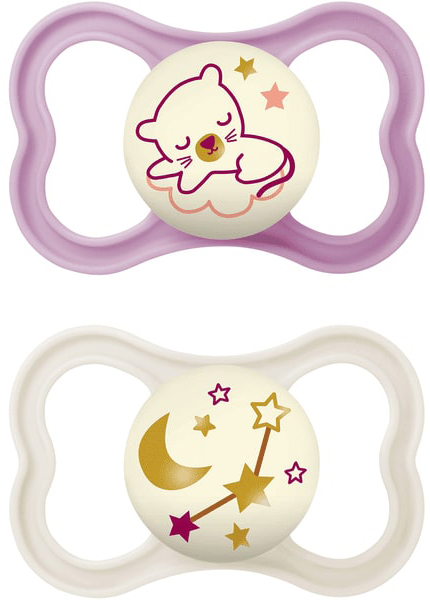 MAM AIR NIGHT SUCCHIETTO 6+ MESI SILICONE FEMMINA 2 PEZZI - latuafarmacia.org