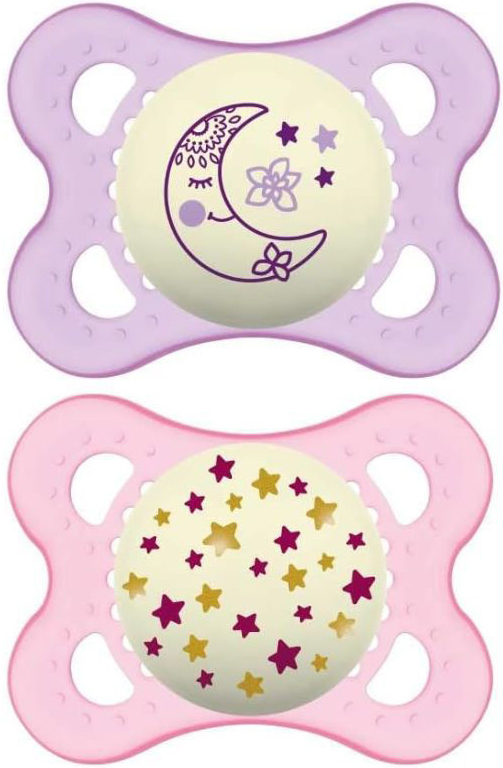 MAM SUCCHIETTO ORIGINAL NIGHT 2-6 MESI SILICONE FEMMINA 2 PEZZI - latuafarmacia.org