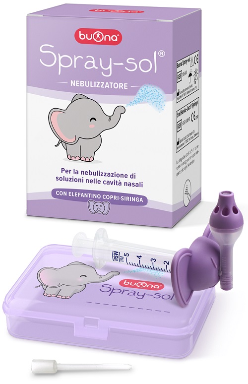 BUONA SPRAY-SOL NEBULIZZATORE SPRAY SOL + AGO CANNULA + SIRINGA LUER LOCK DA 5 ML + ELEFANTINO COPRI-SIRINGA + CONTENITORE - latuafarmacia.org