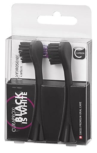 CURAPROX TESTINE RICAMBIO BLACK IS WHITE HYDROSONIC DUO PACK BLACK 2 PEZZI - latuafarmacia.org