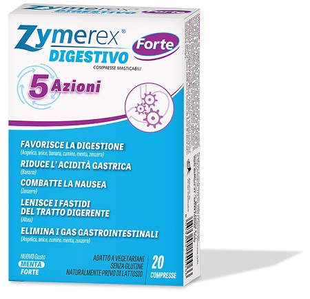 ZYMEREX DIGESTIVO FORTE 5 AZIONI 20 COMPRESSE MASTICABILI - latuafarmacia.org