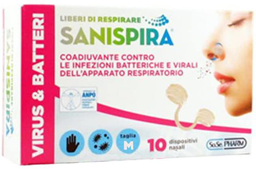 SANISPIRA VISUR & BATTERI FILTRO NASALE MEDIUM 10 PEZZI - latuafarmacia.org