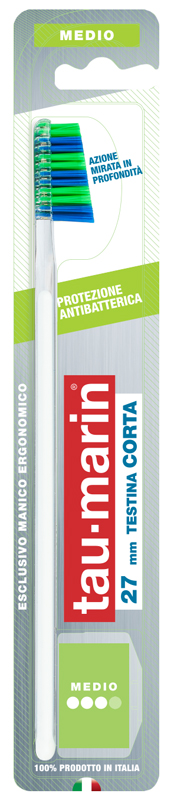 TAUMARIN PROFESSIONAL SPAZZOLINO 27 MEDIO TESTINA CORTA PROTEZIONE ANTIBATTERICA - latuafarmacia.org