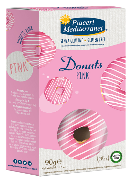 PIACERI MEDITERRANEI DONUTS PINK 90 G - latuafarmacia.org