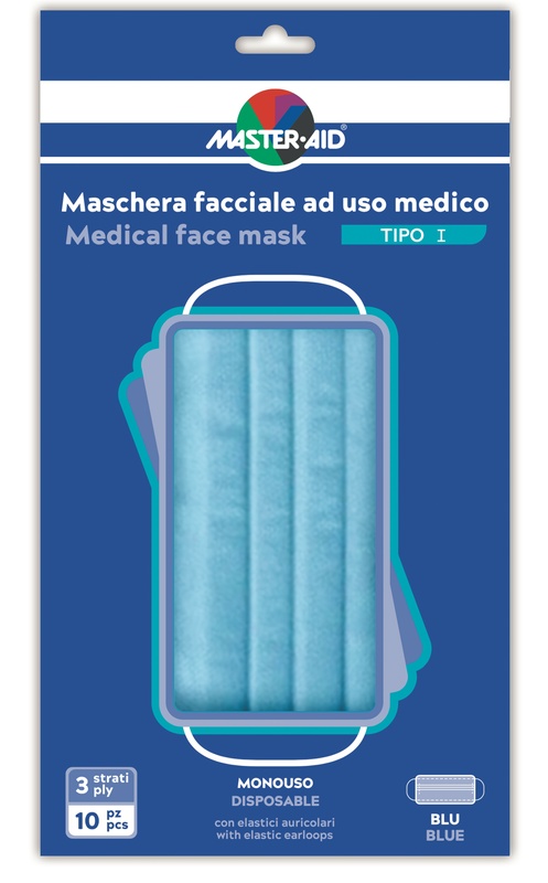 MASTER-AID MASCHERINA CHIRURGICA TIPO I MONOUSO 10 PEZZI - latuafarmacia.org