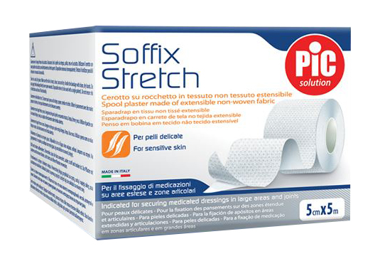 CEROTTO IN ROTOLO PIC SOFFIX STRETCH TESSUTO NON TESSUTO ESTENDIBILE 5X500 CM 1 PEZZO - latuafarmacia.org
