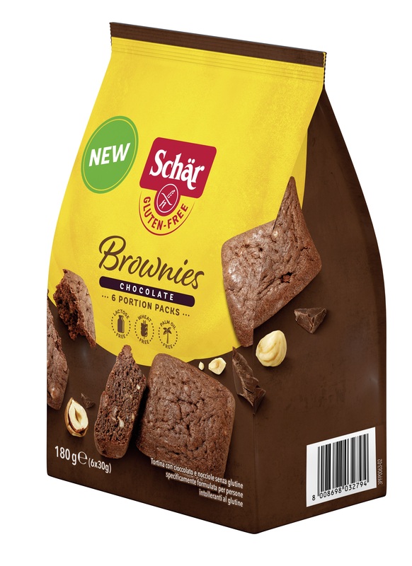 SCHAR BROWNIES CHOCOLATE TORTINA CON CIOCCOLATO E NOCCIOLE 6 MONOPORZIONI DA 30 G - latuafarmacia.org