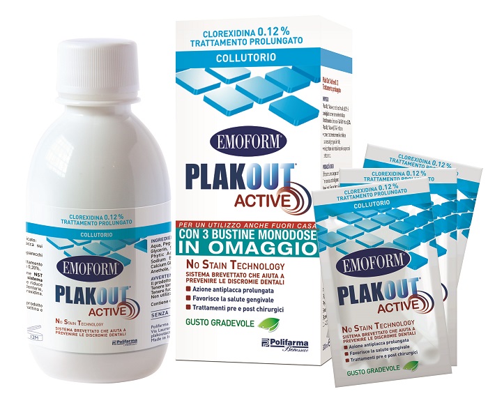 EMOFORM PLAKOUT ACTIVE 0,12% 200 ML + 3 BUSTE - latuafarmacia.org