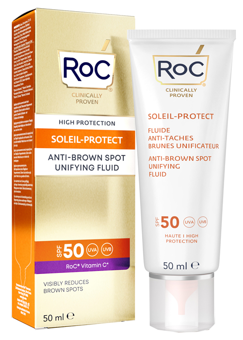 ROC FLUIDO SOLARE VISO SPF 50+ ANTIMACCHIE BRUNE  50 ML - latuafarmacia.org