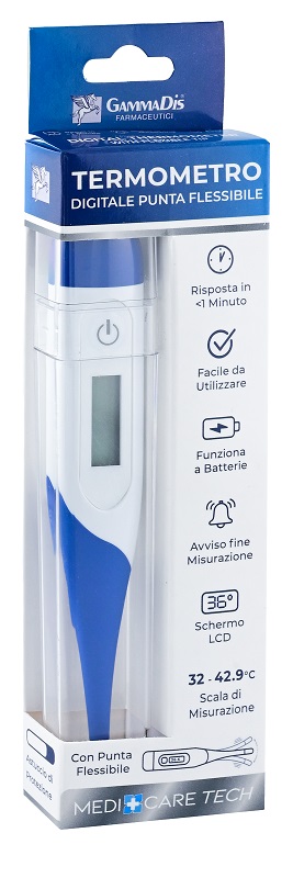 TERMOMETRO DIGITALE PUNTA FLESSIBILE CON CUSTODIA PROTETTIVA MEDICARE - latuafarmacia.org