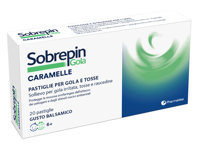 SOBREPIN GOLA CARAMELLE 20 PASTIGLIE GUSTO BALSAMICO - latuafarmacia.org