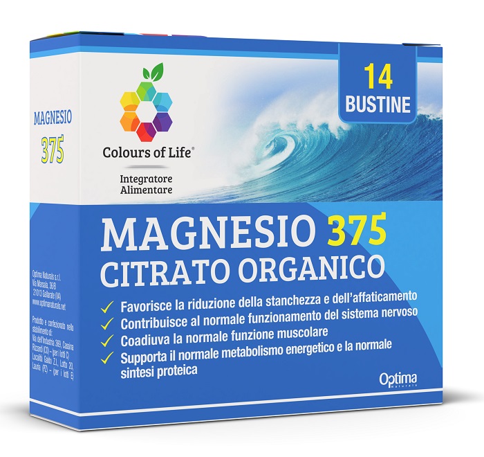 COLOURS OF LIFE MAGNESIO 375 CITRATO ORGANICO 14 BUSTINE DA 4 G - latuafarmacia.org
