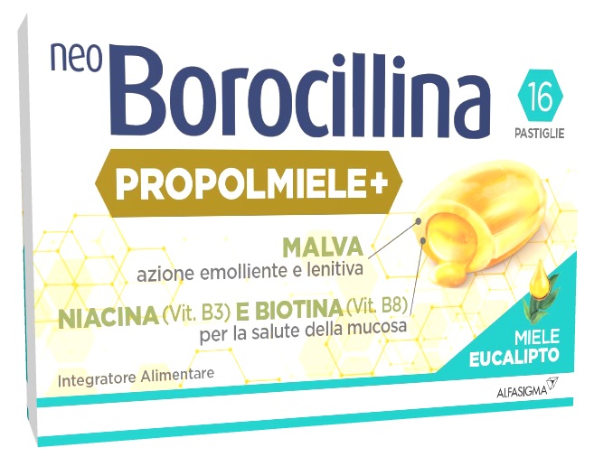 NEOBOROCILLINA PROPOLMIELE+ MIELE/EUCALIPTO 16 PASTIGLIE - latuafarmacia.org