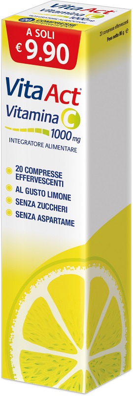 VITA ACT VITAMINA C 1000MG 20 COMPRESSE EFFERVESCENTI LIMONE - latuafarmacia.org