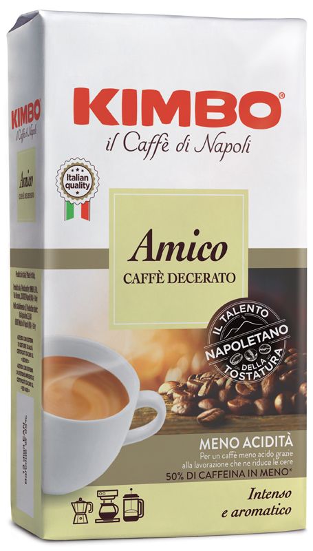 KIMBO AMICO CAFFE' TORREFATTO DECERATO E MACERATO 225 G - latuafarmacia.org