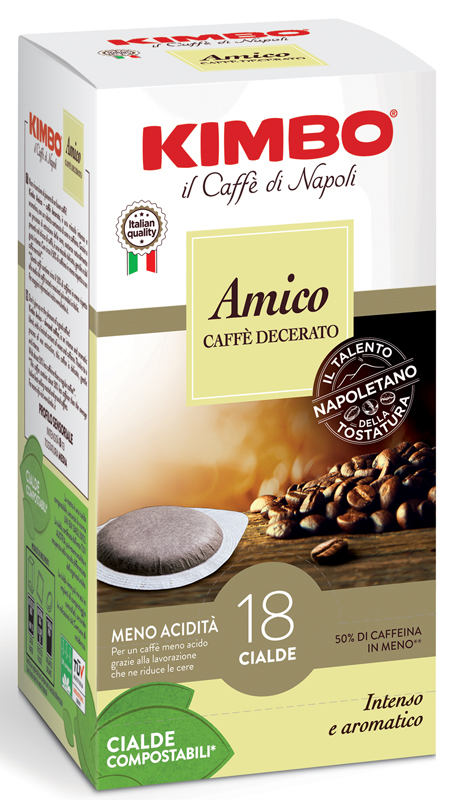 KIMBO AMICO CAFFE' TORREFATTO E DECERATO 18 CIALDE 7 G - latuafarmacia.org