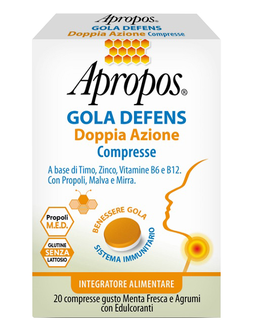 APROPOS GOLA DEFENS DOPPIA AZIONE 20 COMPRESSE - latuafarmacia.org