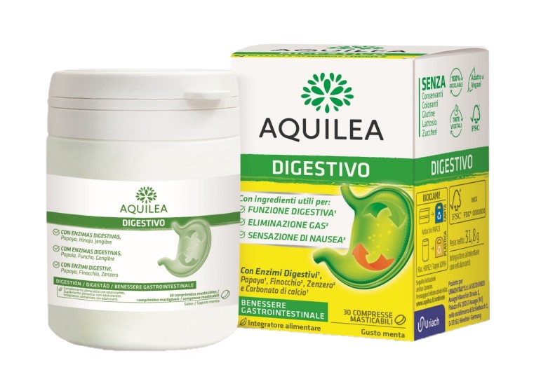 AQUILEA DIGESTIVO 30 COMPRESSE MASTICABILI - latuafarmacia.org
