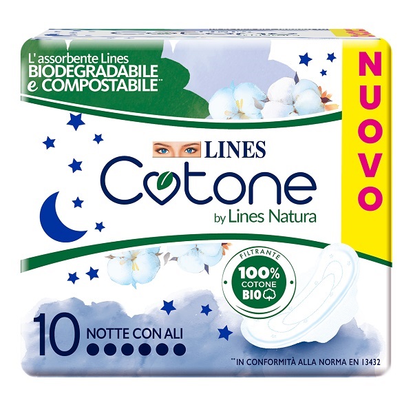 LINES COTONE BIO ULTRA NOTTE 10 PEZZI - latuafarmacia.org