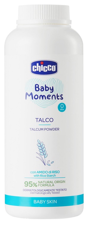 CHICCO BABY MOMENTS TALCO IN POLVERE CON AMIDO DI RISO 150 G - latuafarmacia.org
