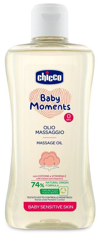 CHICCO BABY MOMENTS OLIO MASSAGGIO SENSITIVE 200 ML - latuafarmacia.org