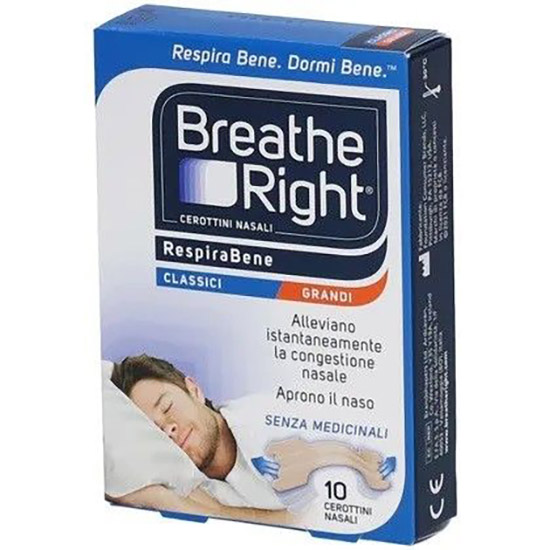 CEROTTI NASALI BREATHE RIGHT CLASSICI GRANDI 10 PEZZI - latuafarmacia.org