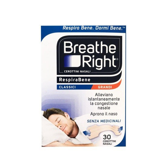 CEROTTI NASALI BREATHE RIGHT CLASSICI GRANDI 30 PEZZI - latuafarmacia.org