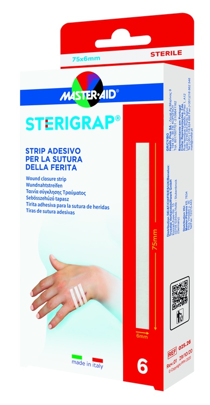 MASTER-AID STERIGRAP STRIP ADESIVO SUTURA FERITE 75X6 MM 6 PEZZI - latuafarmacia.org