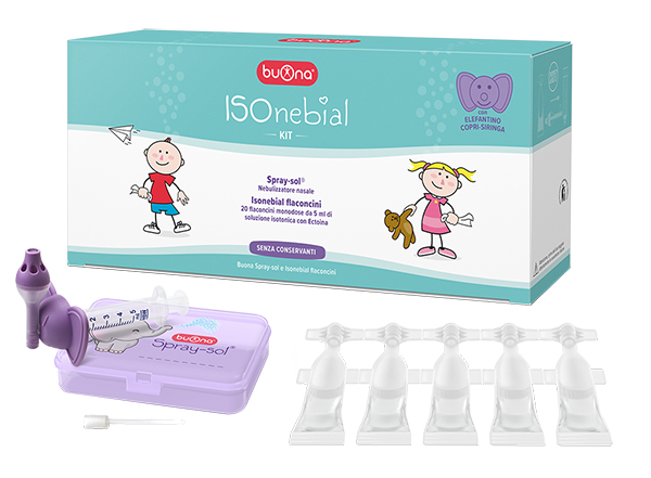ISONEBIAL KIT PULIZIA CAVITA' NASALI 20 FLACONCINI MONODOSE 5 ML + SIRINGA LUER LOCK SOFT-JECK + AGO CANNULA + NEBULIZZATORE SPRAY - latuafarmacia.org