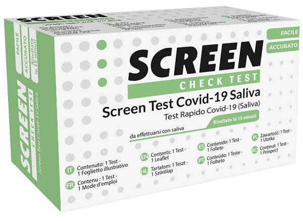 SCREEN TEST ANTIGENICO RAPIDO AUTODIAGNOSTICO COVID-19 SARS-COV-2 CAMPIONI SALIVARI SELFTEST COVID SALIVA SCREEN - latuafarmacia.org