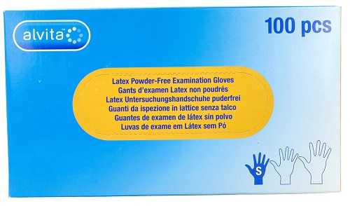 GUANTI DA ISPEZIONE ALVITA IN LATTICE SENZA TALCO S 100 PEZZI - latuafarmacia.org