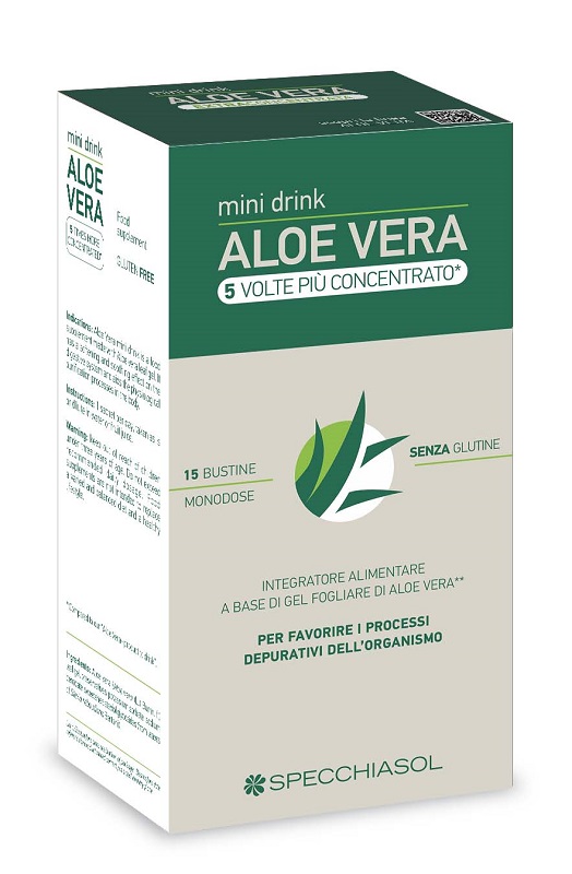 ALOE VERA MINI DRINK 5 VOLTE PIU' CONCENTRATO 15 BUSTINE DA 10 ML - latuafarmacia.org