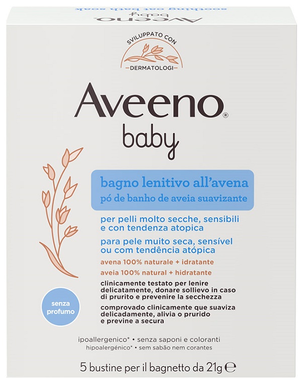 AVEENO BABY COLLOIDAL POLVERE BAGNO 5 X 21 G - latuafarmacia.org
