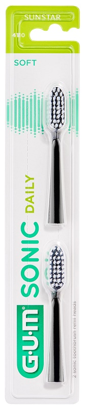 GUM SONIC DAILY SPAZZOLINO BATTERIA REFILL BLACK 2 PEZZI - latuafarmacia.org