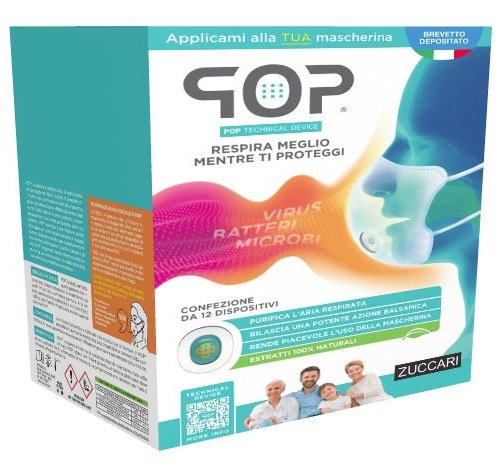 POP TECHNICAL DEVICE 12 DISPOSITIVI ADESIVI PROFUMA E PURIFICA MASCHERINA - latuafarmacia.org