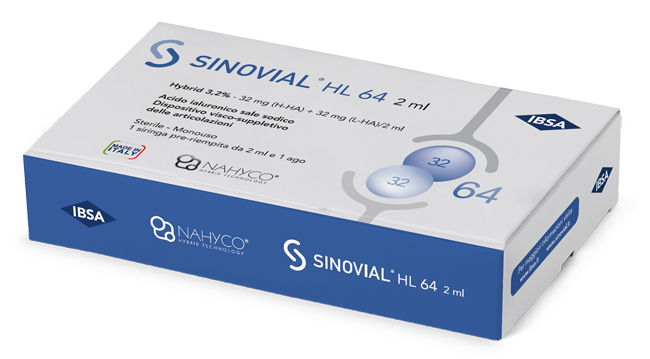 SIRINGA INTRA-ARTICOLARE SINOVIAL HL 64 ACIDO IALURONICO SALE SODICO 3,2% 32MG H-HA + 32MG H-LA/2ML 2 ML - latuafarmacia.org