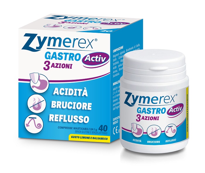 ZYMEREX GASTRO ACTIV 3 AZIONI 40 COMPRESSE MASTICABILI - latuafarmacia.org