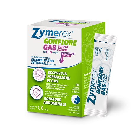 ZYMEREX GONFIORE GAS DOPPIA AZIONE CON S+E COMPLEX 20 BUSTINE MONODOSE DA 2 G - latuafarmacia.org