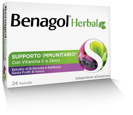 BENAGOL HERBAL FRUTTI DI BOSCO 24 PASTIGLIE - latuafarmacia.org