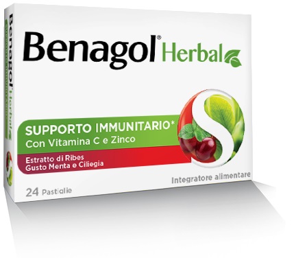 BENAGOL HERBAL MENTA E CILIEGIA 24 PASTIGLIE - latuafarmacia.org