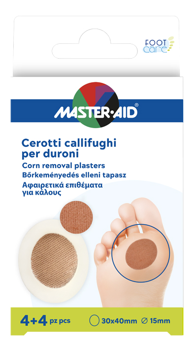 CEROTTO CALLIFUGO MASTER-AID FOOTCARE PER DURONI 4+4 PEZZI B1 - latuafarmacia.org