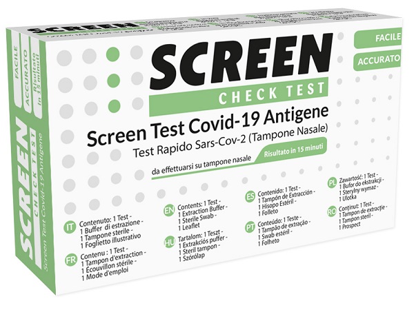 SCREEN TEST AUTODIAGNOSTICO ANTIGENICO RAPIDO COVID-19 SARS-COV-2 TAMPONI NASALI SELFTEST COVID TEST ANTIGENE SCREEN - latuafarmacia.org