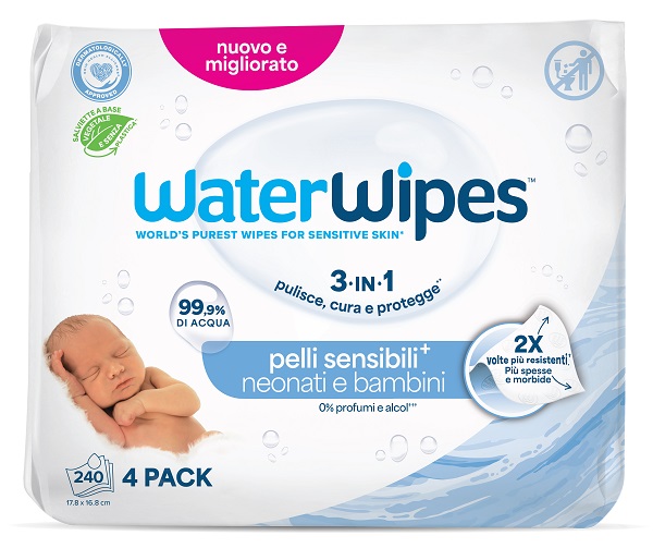 WATERWIPES BIO 4 X 60 PEZZI - latuafarmacia.org