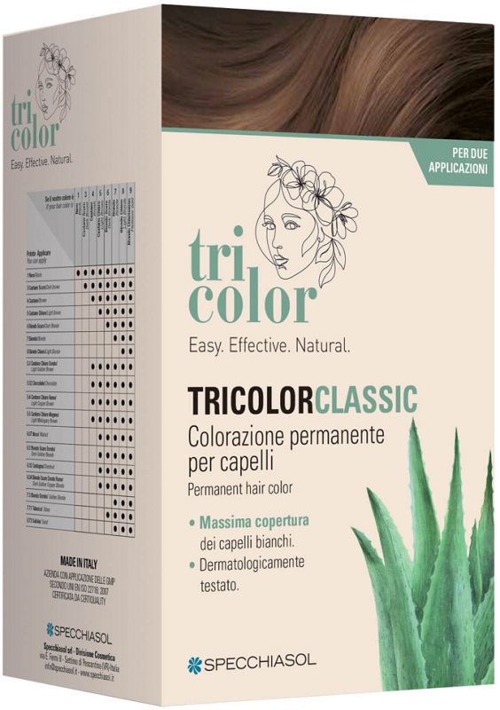 TRICOLOR CLASSIC 4 CASTANO 2 TUBI 50 ML + 2 SHAKER 50 ML + 4 BUSTINE 8 ML - latuafarmacia.org
