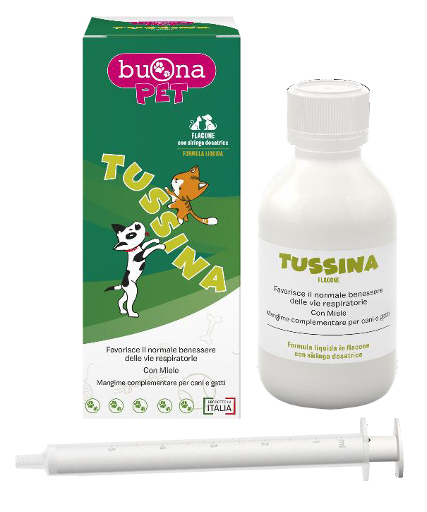 TUSSINA FLACONE CANI E GATTI CON SIRINGA DOSATRICE 100 G BUONAPET - latuafarmacia.org